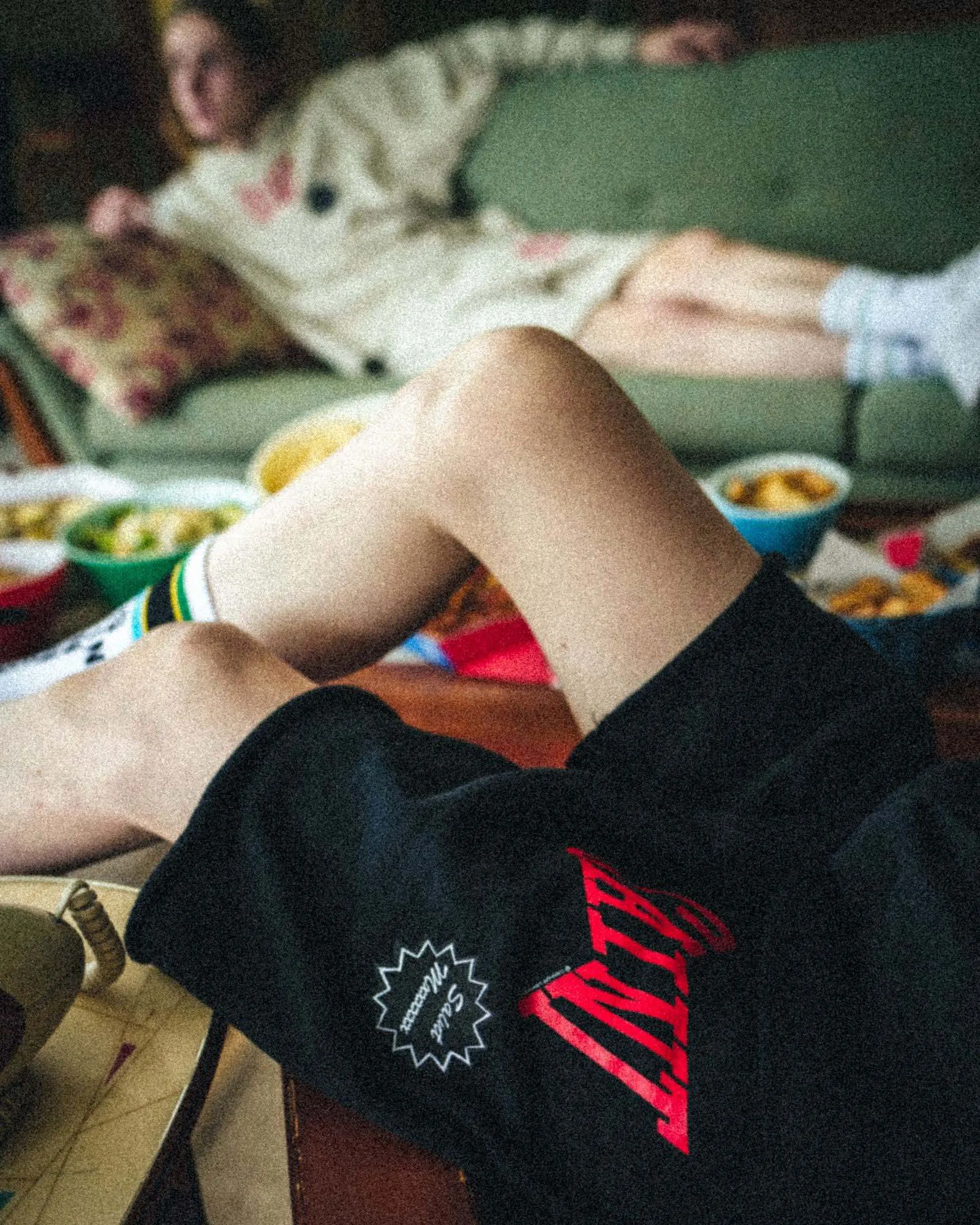 SAINT Mxxxxxx 'SAINT' SWEAT SHORTS/GRY/BLK embroidered SAINT LOGO basic shorts, distressed gray/washed black S-XL, four needles and six threads throughout, produced by a major domestic factory, imported Tajima machine embroidery, washed and distressed, original version